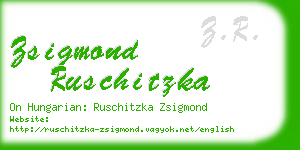 zsigmond ruschitzka business card